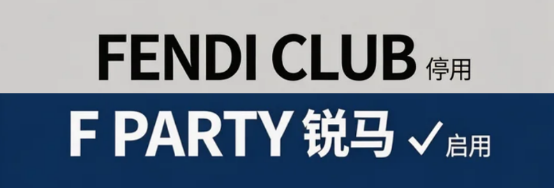 停用FENDI CLUB商标，启用“F PARTY 锐马”品牌的公告